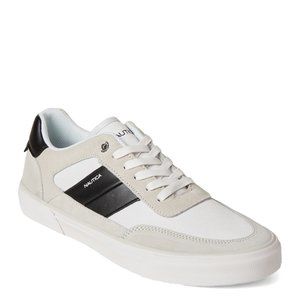 Nautica White & Black Suede Low-Top Sneakers